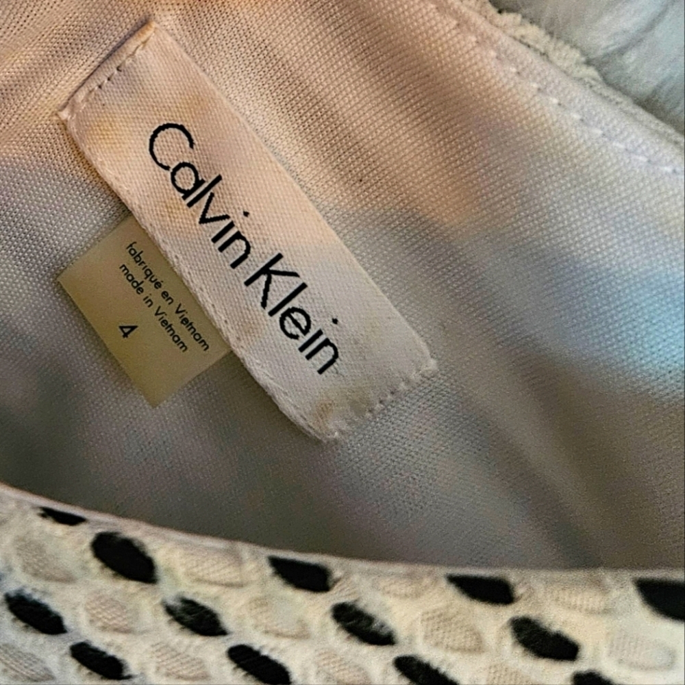 Calvin Klein Classic Zip Back Patterned Vintage Midi Dress - Picture 3 of 5